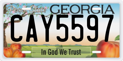 GA license plate CAY5597