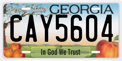 GA license plate CAY5604