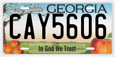 GA license plate CAY5606