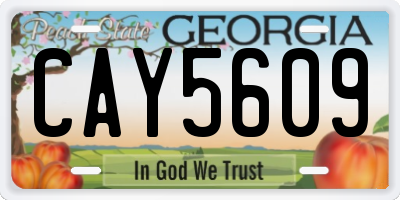 GA license plate CAY5609