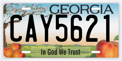 GA license plate CAY5621