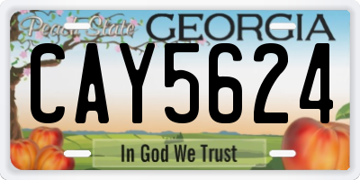 GA license plate CAY5624