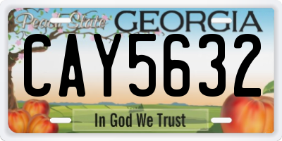 GA license plate CAY5632
