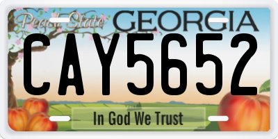 GA license plate CAY5652
