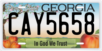 GA license plate CAY5658