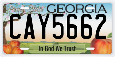 GA license plate CAY5662