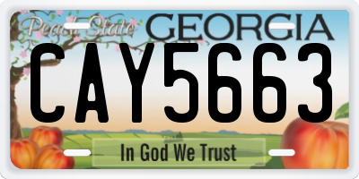 GA license plate CAY5663