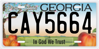 GA license plate CAY5664