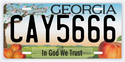 GA license plate CAY5666