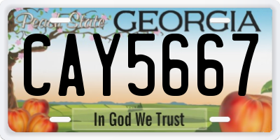 GA license plate CAY5667