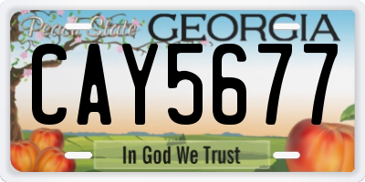 GA license plate CAY5677