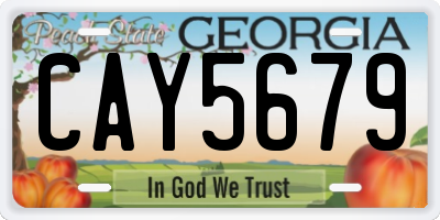 GA license plate CAY5679