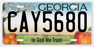 GA license plate CAY5680