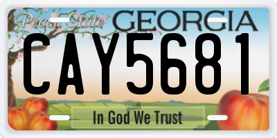 GA license plate CAY5681