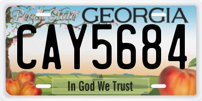 GA license plate CAY5684