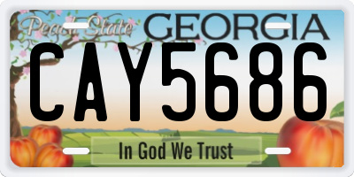 GA license plate CAY5686