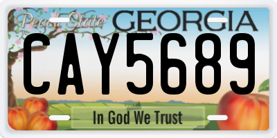 GA license plate CAY5689