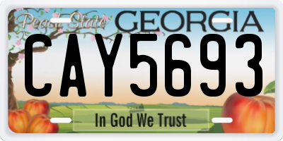 GA license plate CAY5693