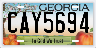GA license plate CAY5694