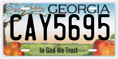 GA license plate CAY5695