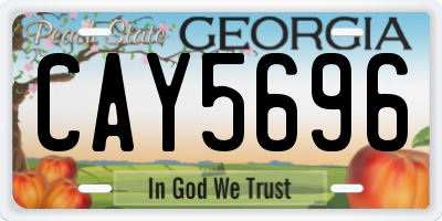 GA license plate CAY5696