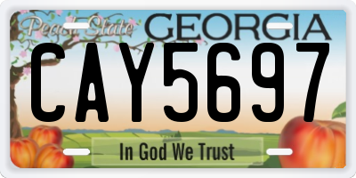 GA license plate CAY5697