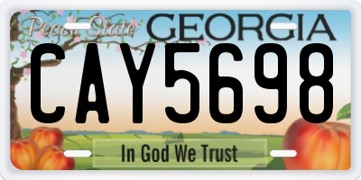 GA license plate CAY5698