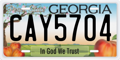 GA license plate CAY5704