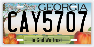 GA license plate CAY5707