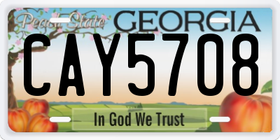 GA license plate CAY5708