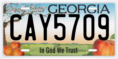 GA license plate CAY5709