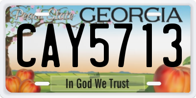 GA license plate CAY5713