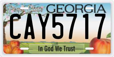 GA license plate CAY5717