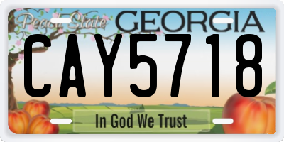 GA license plate CAY5718