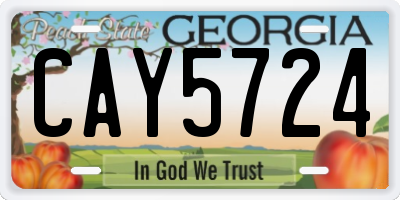 GA license plate CAY5724