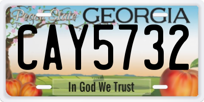 GA license plate CAY5732
