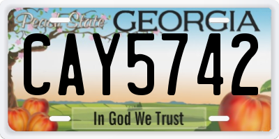 GA license plate CAY5742