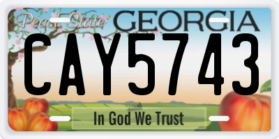 GA license plate CAY5743