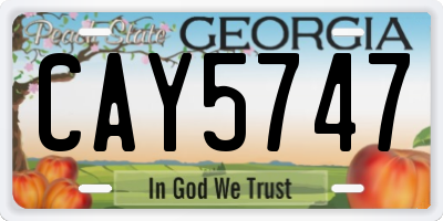 GA license plate CAY5747