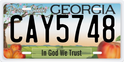 GA license plate CAY5748