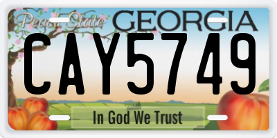 GA license plate CAY5749