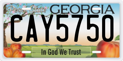 GA license plate CAY5750