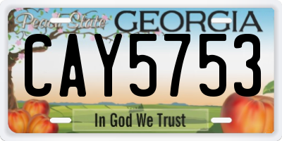 GA license plate CAY5753