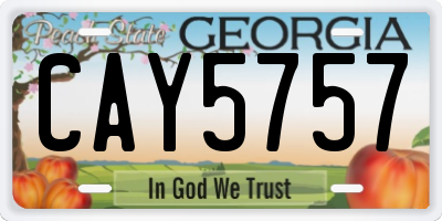 GA license plate CAY5757
