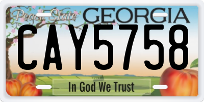 GA license plate CAY5758