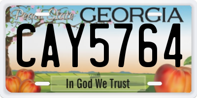GA license plate CAY5764