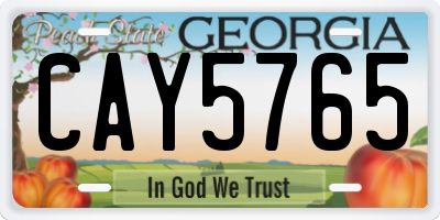 GA license plate CAY5765