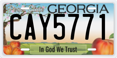 GA license plate CAY5771