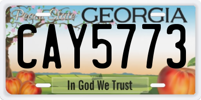 GA license plate CAY5773