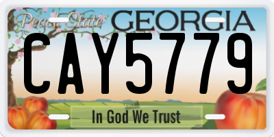 GA license plate CAY5779